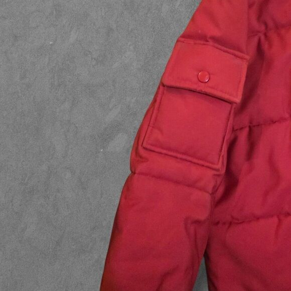 Vintage CRC Racing Puffer Red Quilted Mens Large Zip Up Jacket - Picture 4 of 6